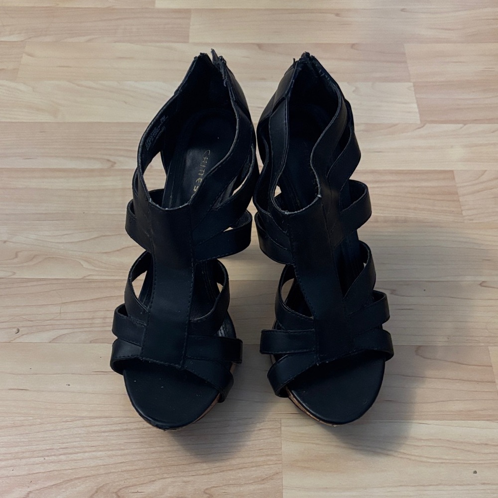 Chinese Laundry Black Strappy Heels